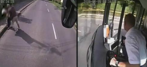 Le chauffeur de bus réagit au quart de tour en voyant un voleur s’attaquant à une femme âgée